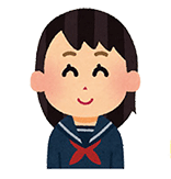 笑っている中学生の女の子